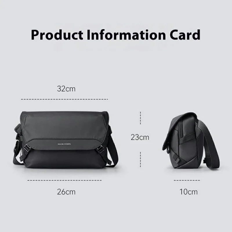 MARK RYDEN MR311 Men Messenger Bag for iPad Oxford Fabric Waterproof Crossbody Shoulder Bag
