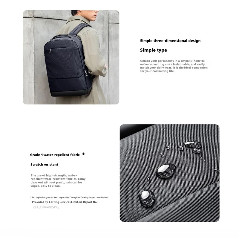 XIAOMI MIJIA Business Backpack 20L Laptop Dual Shoulder Bag Polyester Waterproof Travel Daypack - Navy Blue