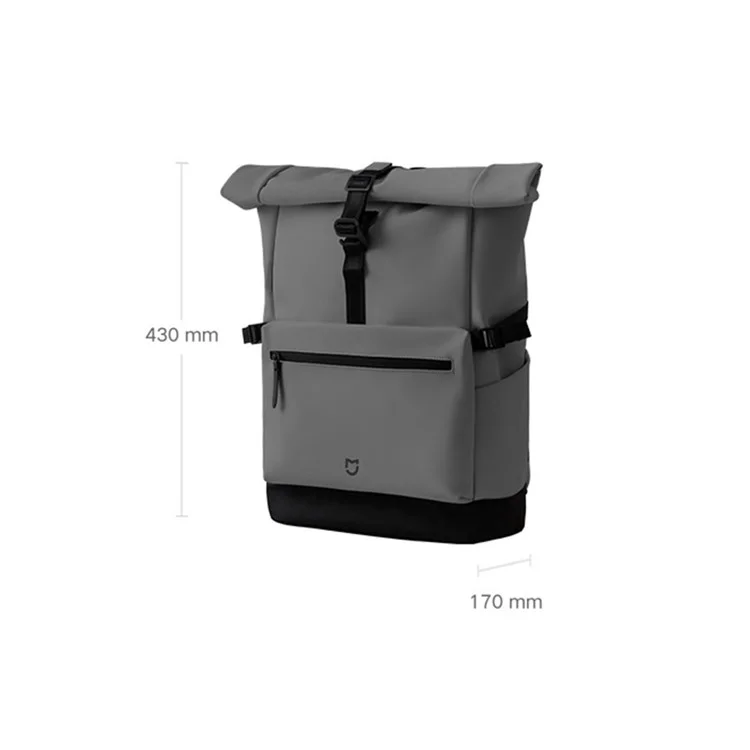 XIAOMI MIJIA 23L Casual Backpack Roll Top Design Multi Compartment Waterproof Polyester Daypack - Grey