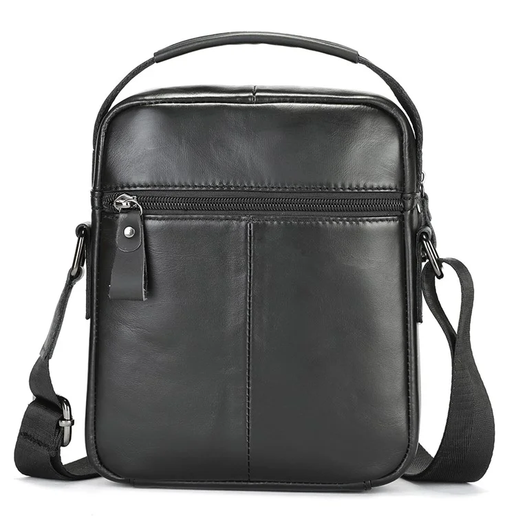 Bolsa Transversal Masculina BULLCAPTAIN 059 em Couro Legítimo de Primeira Qualidade, Multifuncional - Preto