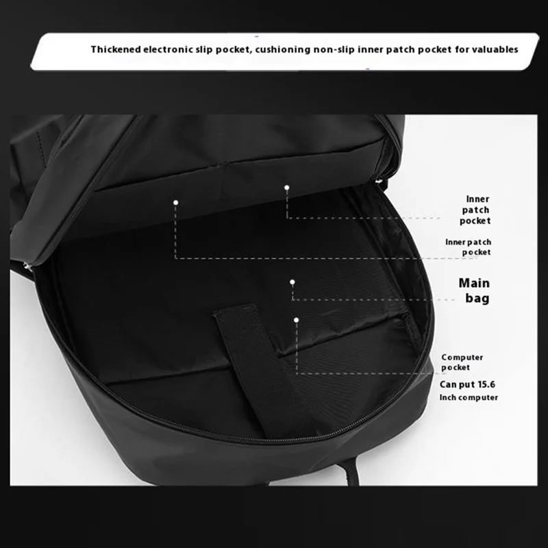 WEPOWER 3425 Men Backpack Business Casual Daypack Outdoor Travel Waterproof Double Shoulder Bag - Black