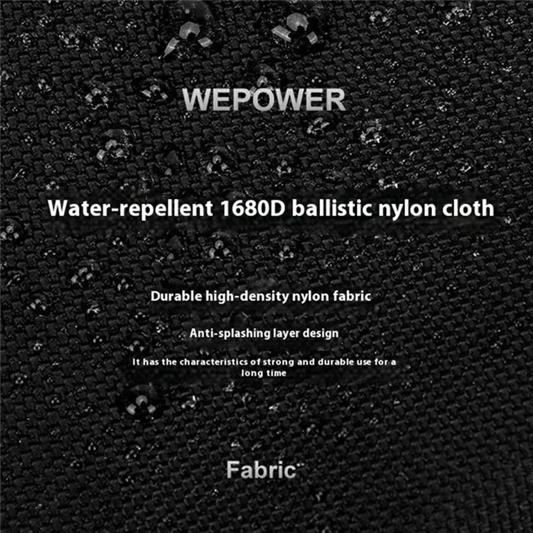 WEPOWER 2162 Travel Crossbody Bag Waterproof Nylon Men Commute Large Capacity Messenger Bag - Black
