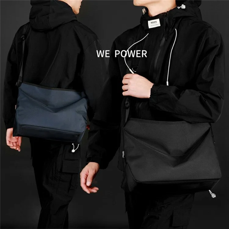 WEPOWER 2162 Travel Crossbody Bag Waterproof Nylon Men Commute Large Capacity Messenger Bag - Black