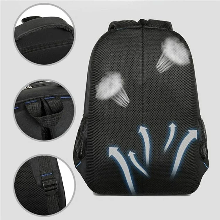 Lässiger Reise-Laptop-Rucksack 15 Zoll aus Oxford-Stoff für Männer und Frauen - Leichter Tagesrucksack in Blau