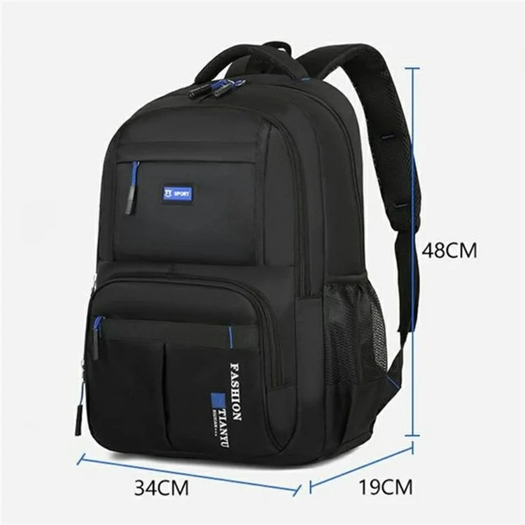 Lässiger Reise-Laptop-Rucksack 15 Zoll aus Oxford-Stoff für Männer und Frauen - Leichter Tagesrucksack in Blau