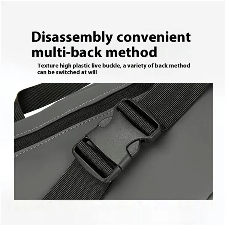 Bolsa Transversal Masculina Tiracolo Pochete Casual para Viagem e Uso Diário - Cinza Escuro