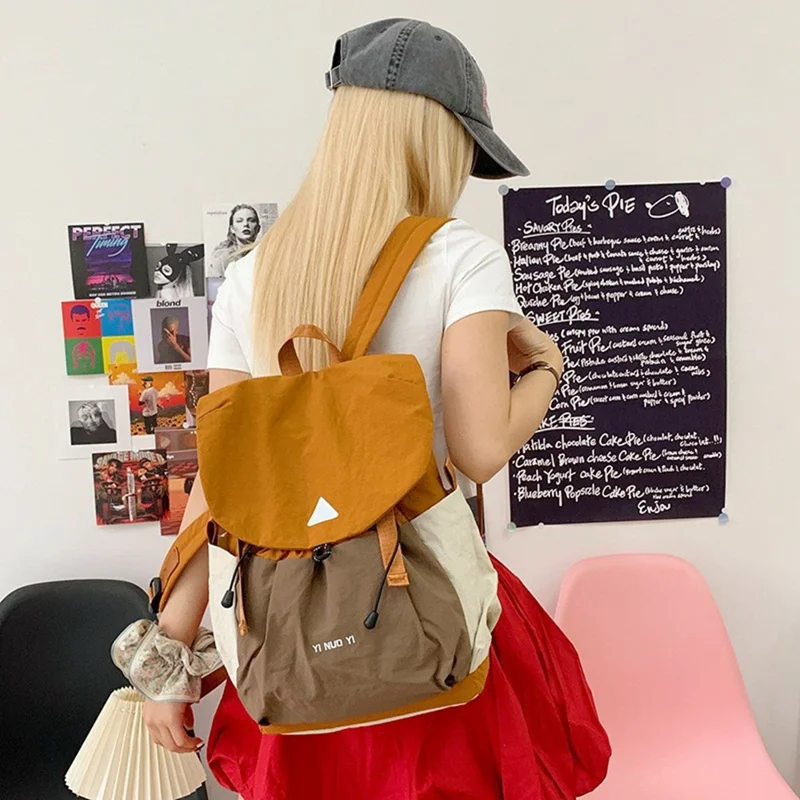 20-35L Travel Backpack Oxford Fabric Waterproof Shoulder Bag Casual Daypack for Women Men - Brown