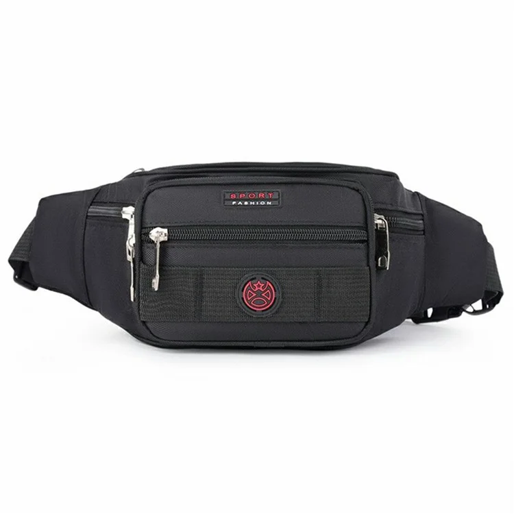 Waterproof Sports Waist Pack for Men Women Fanny Pack Crossbody Bags with Zipper Pockets - Black