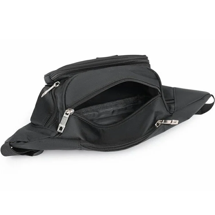 Waterproof Sports Waist Pack for Men Women Fanny Pack Crossbody Bags with Zipper Pockets - Black
