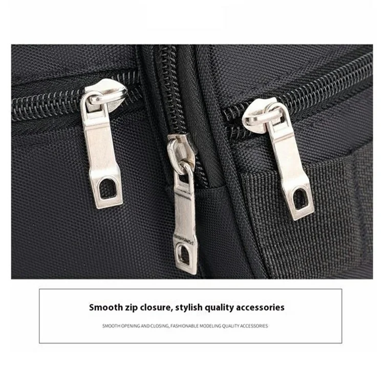 Waterproof Sports Waist Pack for Men Women Fanny Pack Crossbody Bags with Zipper Pockets - Black