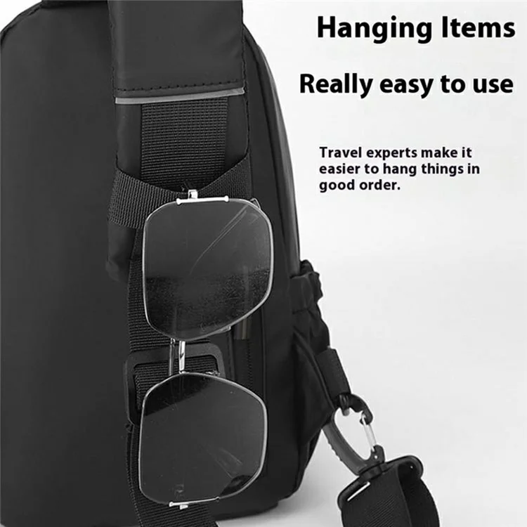 Bolso bandolera para hombre resistente al agua, para uso diario, viaje y desplazamientos - Negro