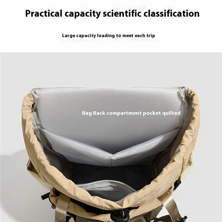 Outdoor Travel Backpack College Students Women Casual Lightweight Oxford Cloth Water Resistant Daypack - Khaki