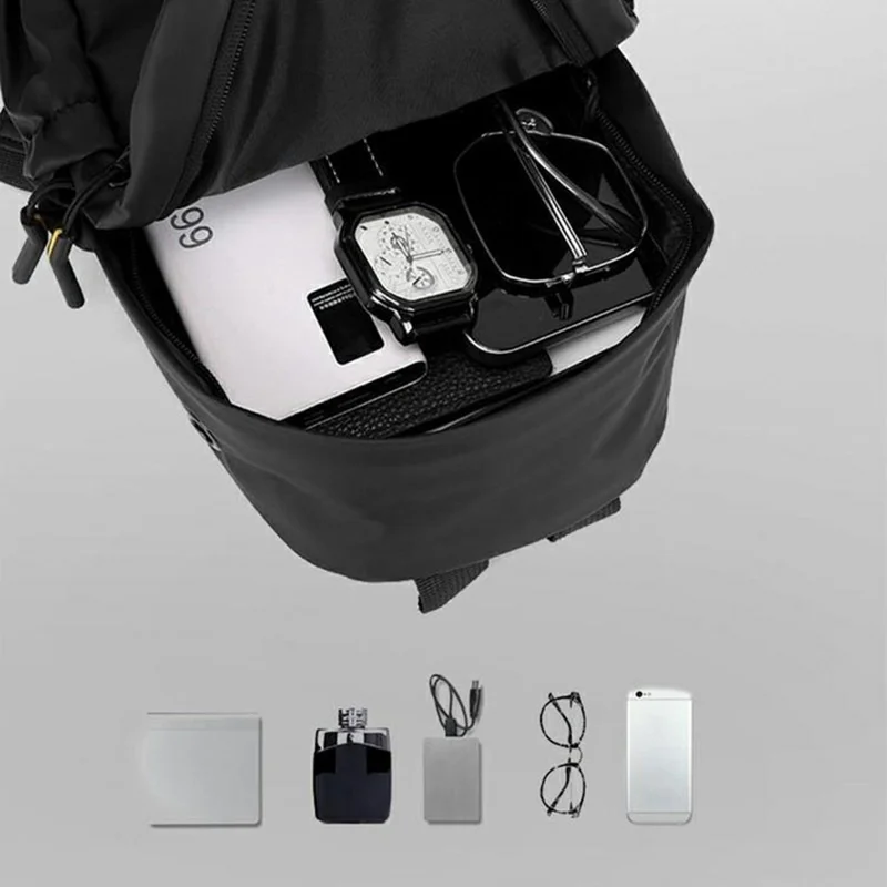 Men Chest Bag Casual Crossbody Bag Large Capacity Waterproof Single Shoulder Bag - Black
