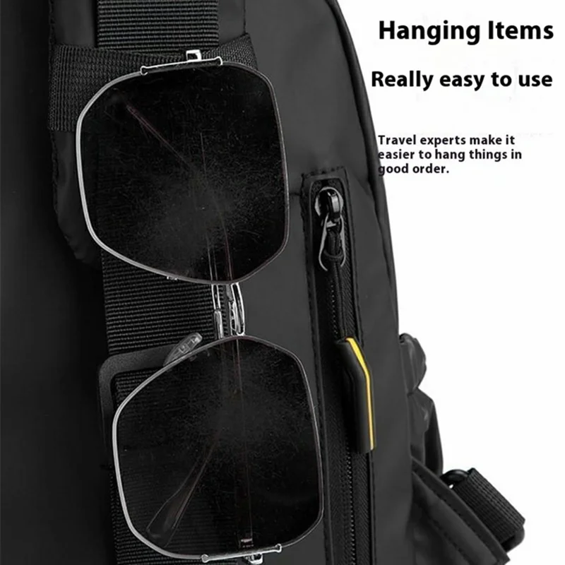 Men Chest Bag Casual Crossbody Bag Large Capacity Waterproof Single Shoulder Bag - Black