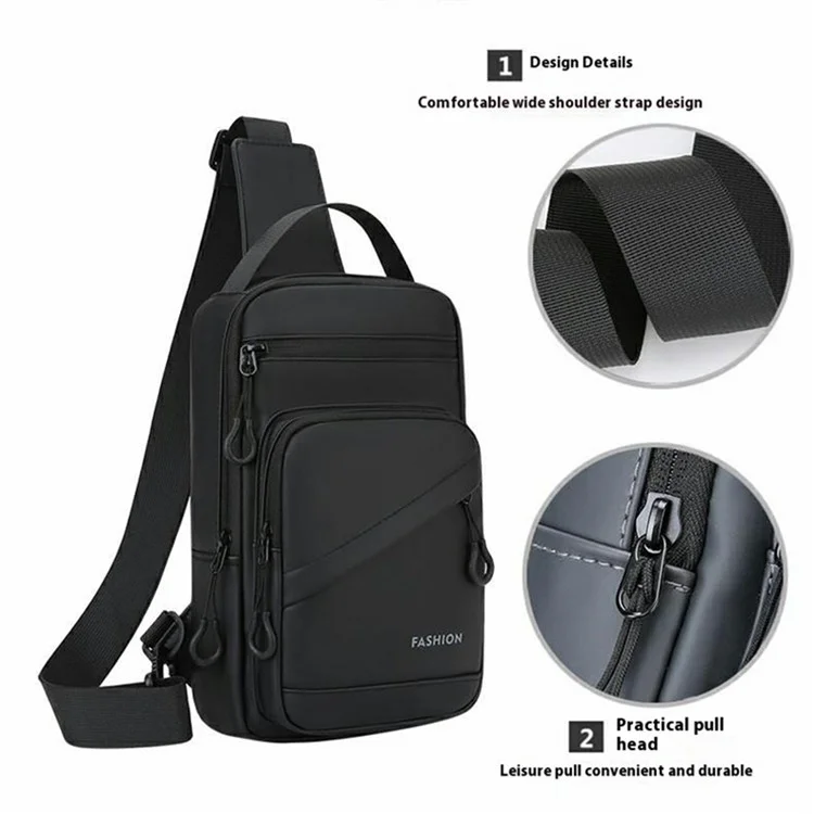Herren Mode Umhängetasche Multifunktional Business Casual Brusttasche Umhängetasche - Grau