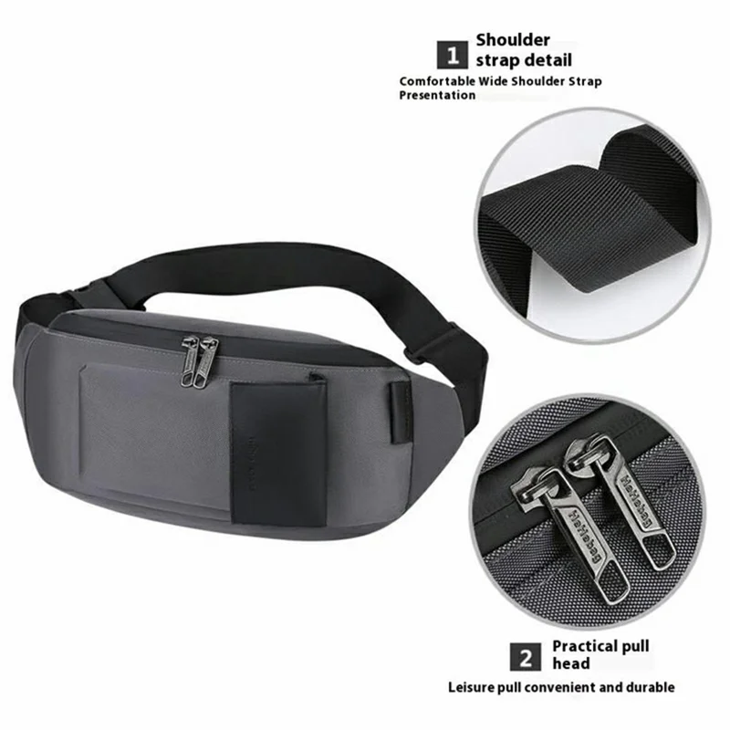 Marsupio da Running per Uomo Oxford Casual Sportivo Monospalla Tracolla Borsa a Tracolla - Nero