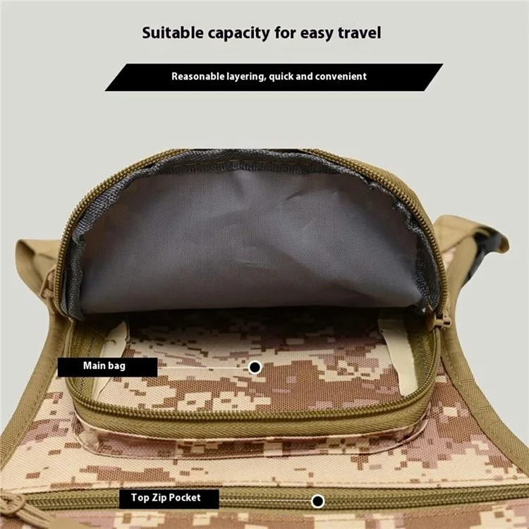 Outdoor Drop Leg Bag Multifunctional Riding Motorcycle Waist Pack Men Casual Crossbody Bag - Camouflage Yellow