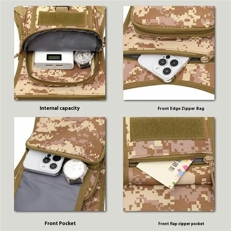 Outdoor Drop Leg Bag Multifunctional Riding Motorcycle Waist Pack Men Casual Crossbody Bag - Camouflage Yellow