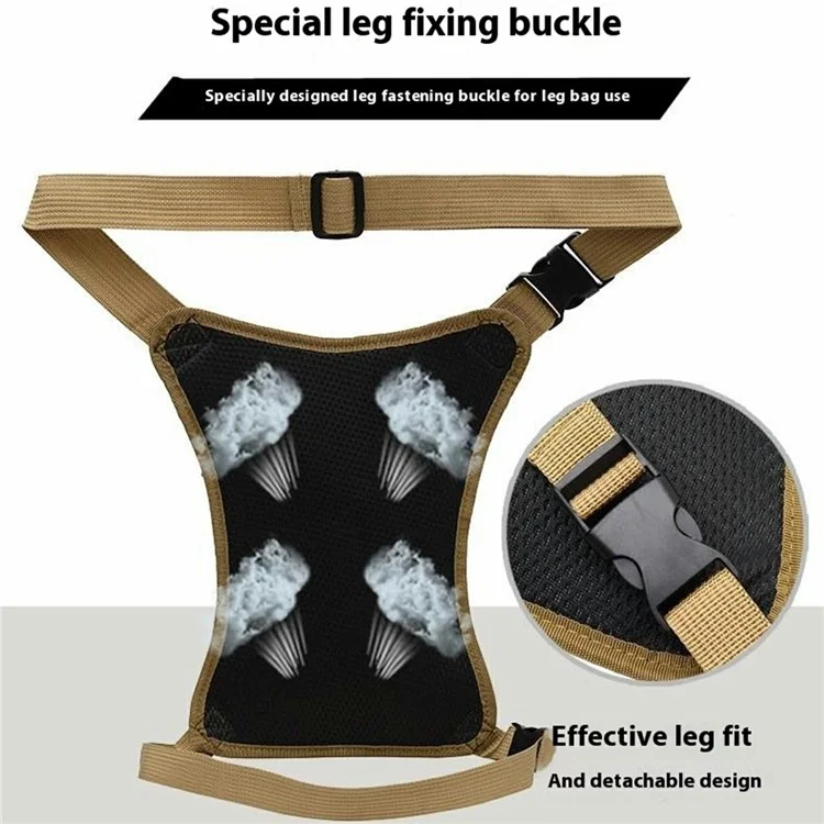 Outdoor Drop Leg Bag Multifunctional Riding Motorcycle Waist Pack Men Casual Crossbody Bag - Camouflage Yellow