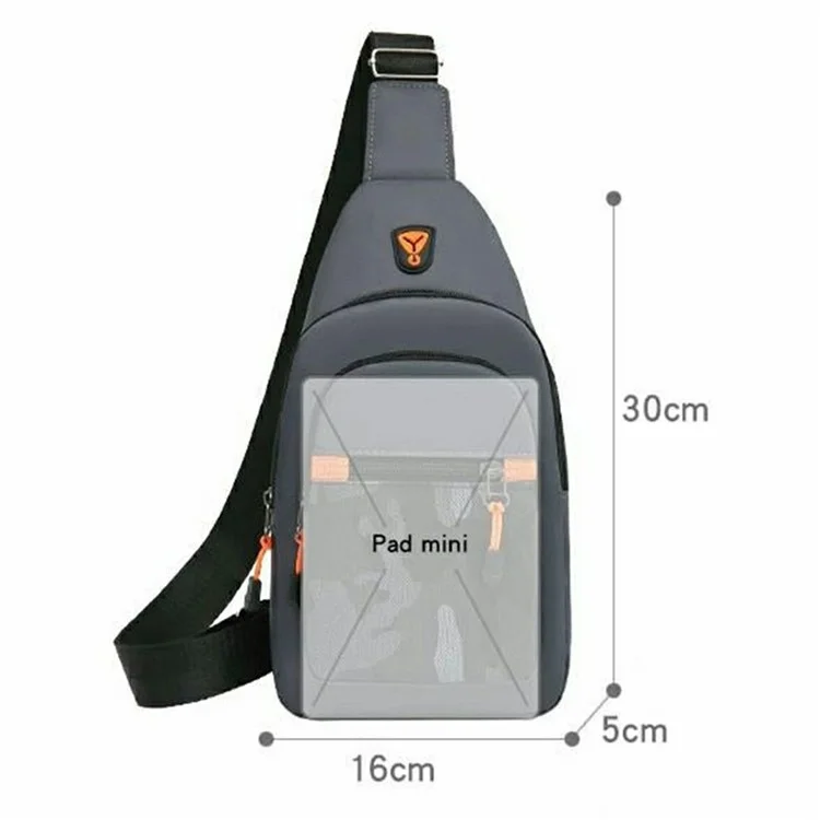 Casual Fashion Men Chest Bag Crossbody Bag Multi-Functional Travel Single Shoulder Pack - Horizontal Zipper / Black