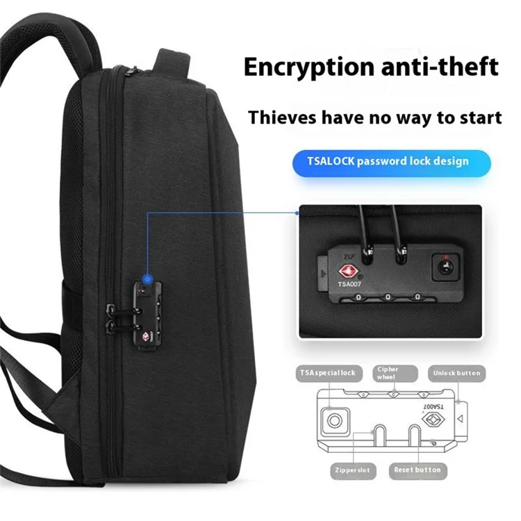 MARK RYDEN MR9405YY Mochila à prova d'água de Nylon Anti Roubo Trava TSA Bolsa para Laptop com Capa de Chuva