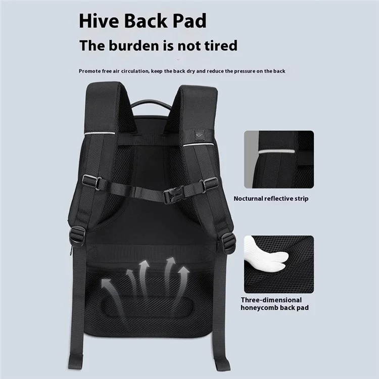 COOLBELL CB-8307 Zaino per Laptop da Uomo con Separazione Umido-Asciutto, Borsa per Studenti Universitari, Zaino da Viaggio ad Alta Capacità