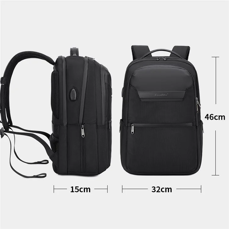 COOLBELL CB-8307 Zaino per Laptop da Uomo con Separazione Umido-Asciutto, Borsa per Studenti Universitari, Zaino da Viaggio ad Alta Capacità