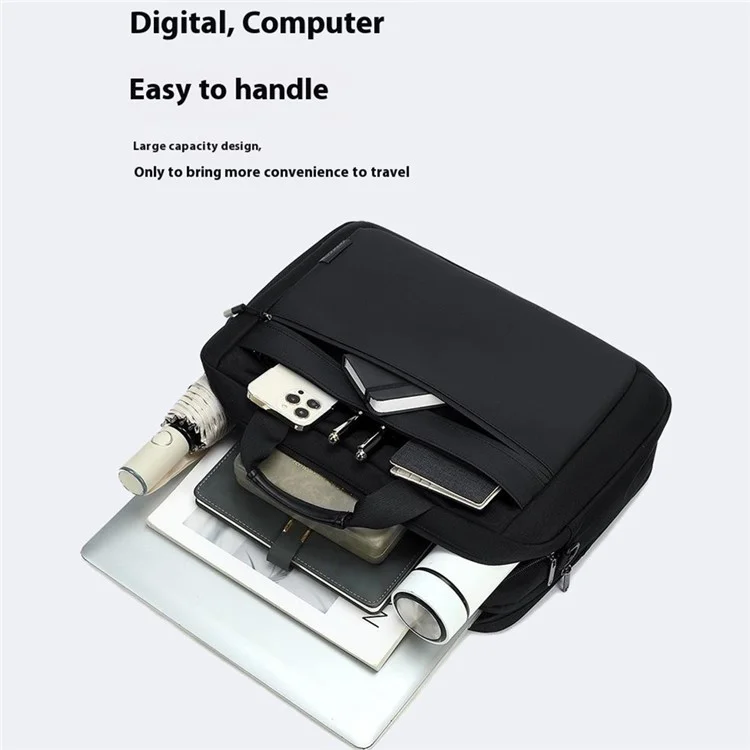 COOLBELL CB-2129 15.6 Inch Laptop Bag Business Briefcase Shockproof Waterproof Messenger Bag - Black