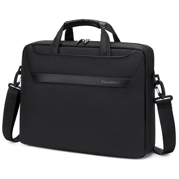 COOLBELL CB-2128 15.6 Inch Laptop Bag Single Shoulder Messenger Bag Shockproof Waterproof Business Briefcase - Black