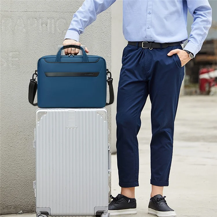 COOLBELL CB-2128 15.6 Inch Laptop Bag Single Shoulder Messenger Bag Shockproof Waterproof Business Briefcase - Black