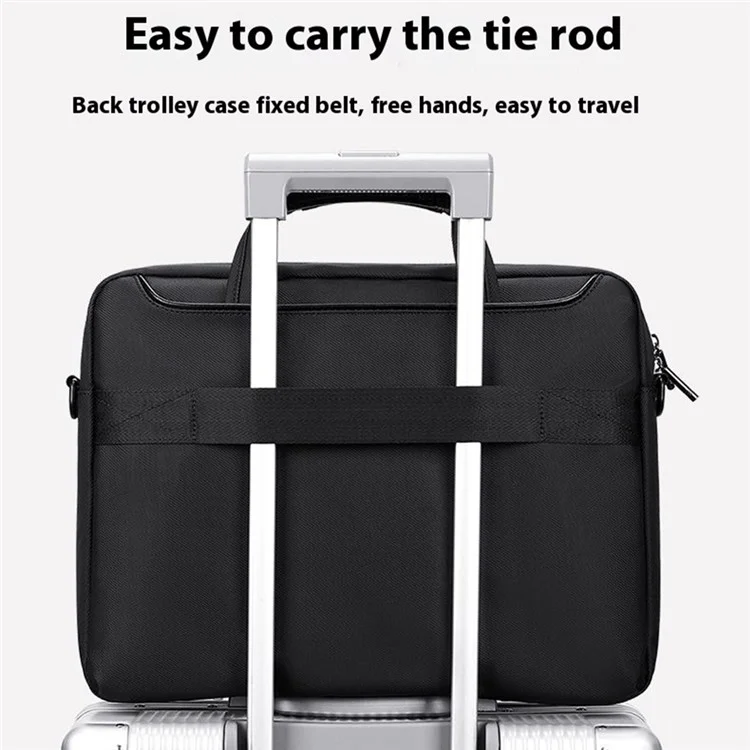COOLBELL CB-2128 15.6 Inch Laptop Bag Single Shoulder Messenger Bag Shockproof Waterproof Business Briefcase - Black