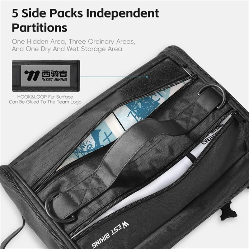 WEST BIKING YP0707401 22L Wet and Dry Separation Cycling Helmet Storage Crossbody Bag with Shoe Compartment