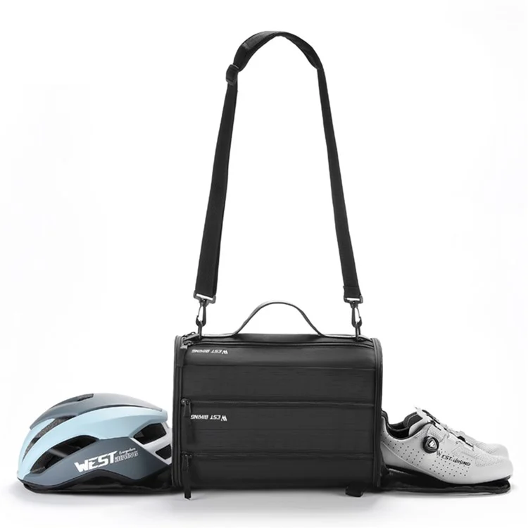 WEST BIKING YP0707401 22L Wet and Dry Separation Cycling Helmet Storage Crossbody Bag with Shoe Compartment
