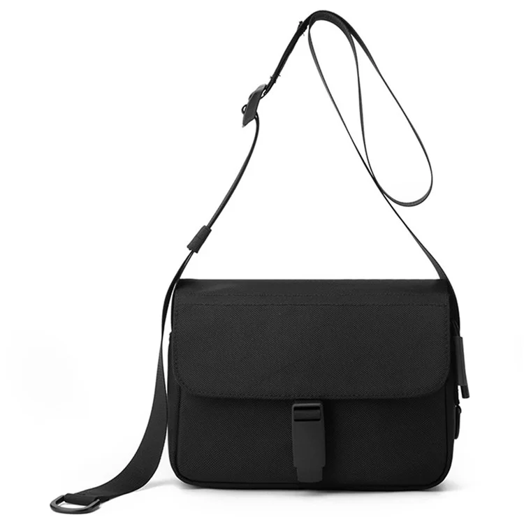 WEPOWER 2158 Bolsa a tiracolo casual para deslocações Mochila mensageira em nylon resistente à água - Preta