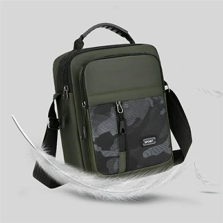 Bolsa Masculina Elegante de Ombro Transversal, Estilo Mensageiro, Grande Capacidade em Oxford - Zíper Horizontal / Preto