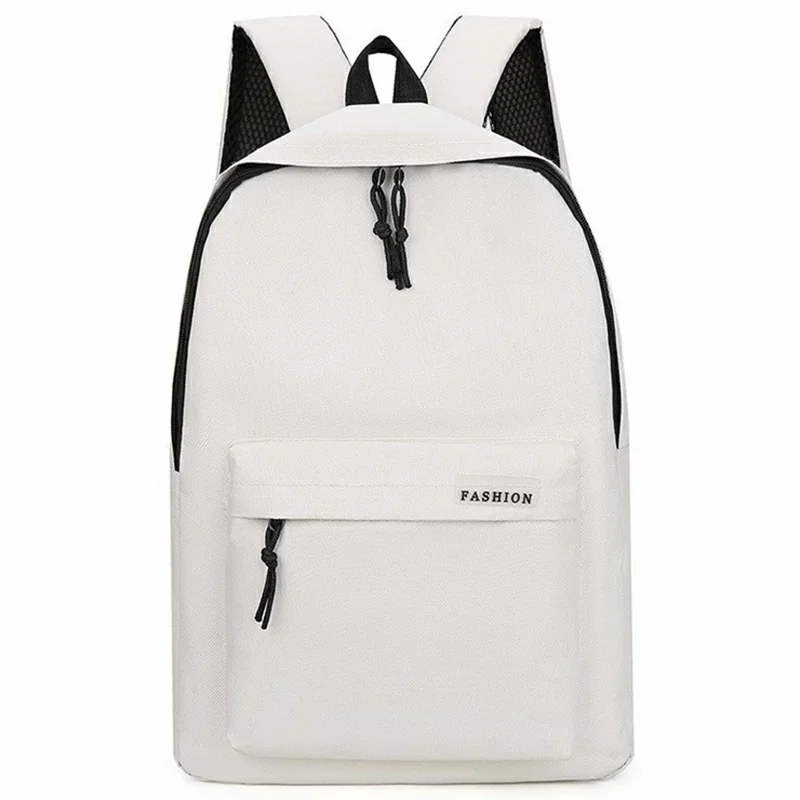 Business Travel Laptop Backpack Oxford Cloth High School College Students Dual Shoulder Bag - White