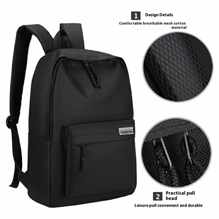 Business Travel Laptop Backpack Oxford Cloth High School College Students Dual Shoulder Bag - White