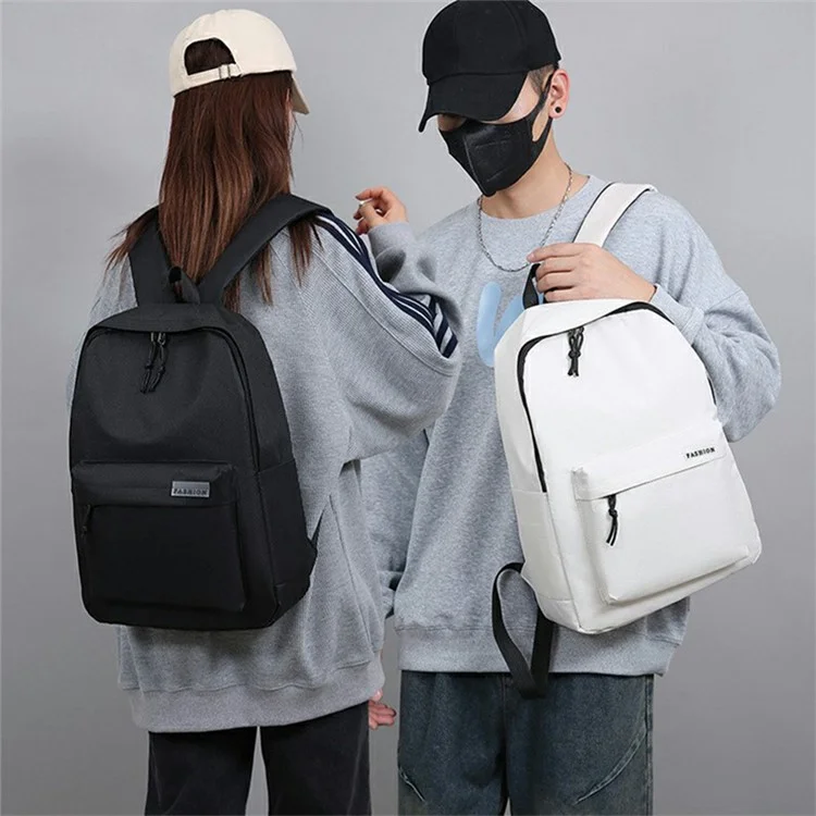 Business Travel Laptop Backpack Oxford Cloth High School College Students Dual Shoulder Bag - White