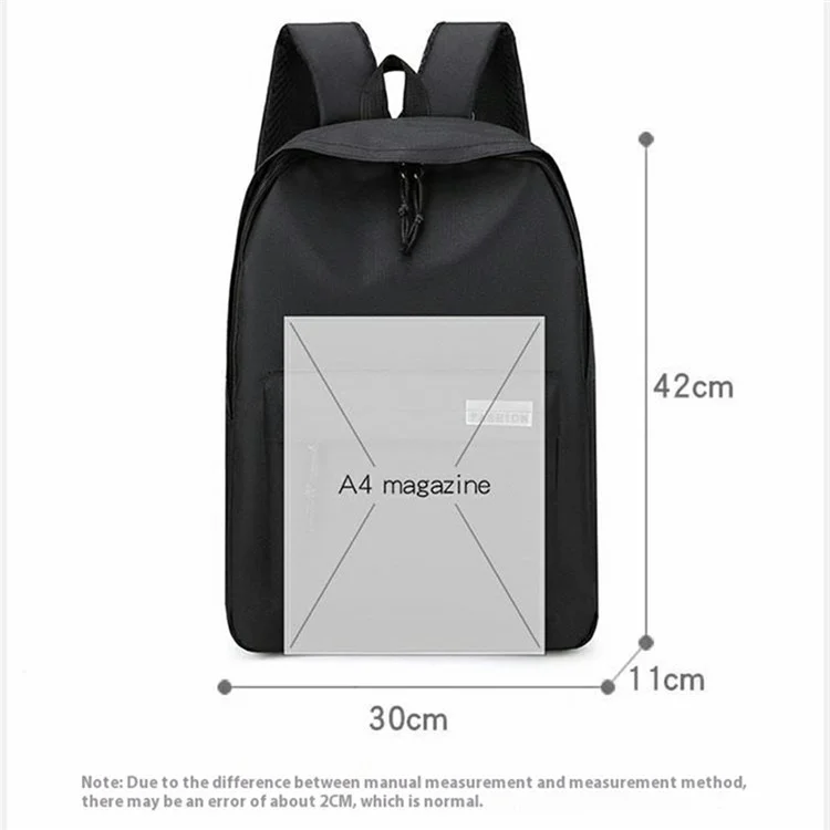Business Travel Laptop Backpack Oxford Cloth High School College Students Dual Shoulder Bag - White