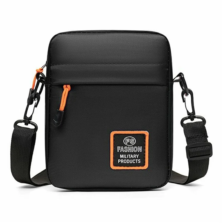 Bolsa Masculina Transversal para Atividades Externas em Tecido Oxford - Esportiva, Casual, Tiracolo - Preto