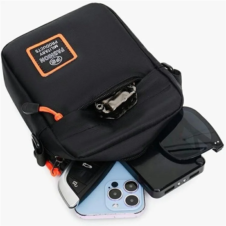 Bolsa Masculina Transversal para Atividades Externas em Tecido Oxford - Esportiva, Casual, Tiracolo - Preto
