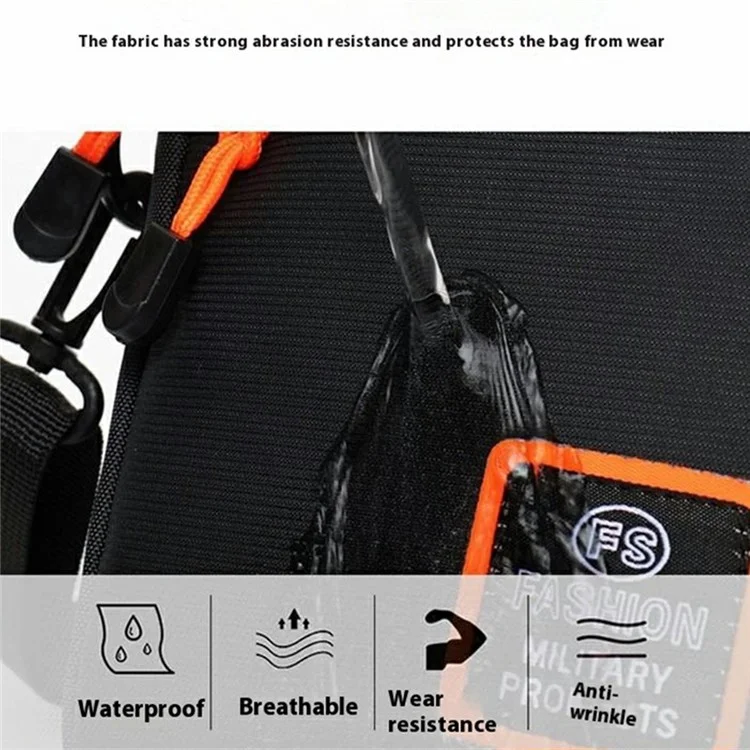 Bolsa Masculina Transversal para Atividades Externas em Tecido Oxford - Esportiva, Casual, Tiracolo - Preto