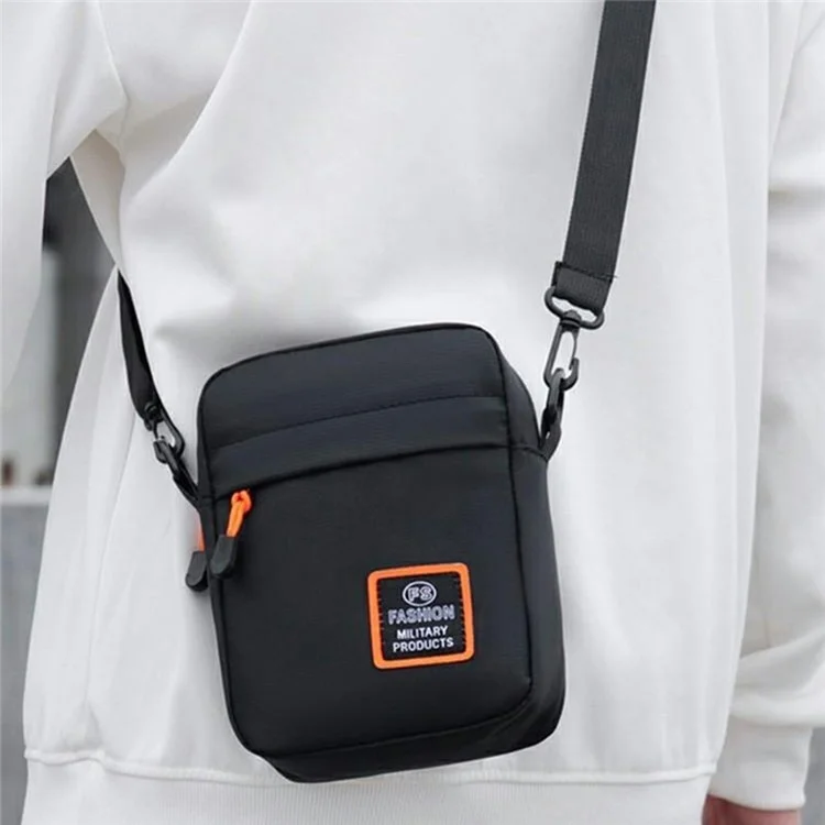 Bolsa Masculina Transversal para Atividades Externas em Tecido Oxford - Esportiva, Casual, Tiracolo - Preto