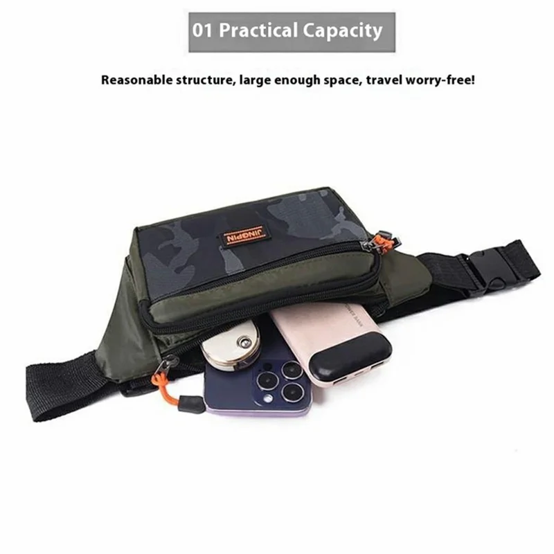 Borsa a tracolla impermeabile in nylon resistente all'usura per uomo e donna - Verde militare