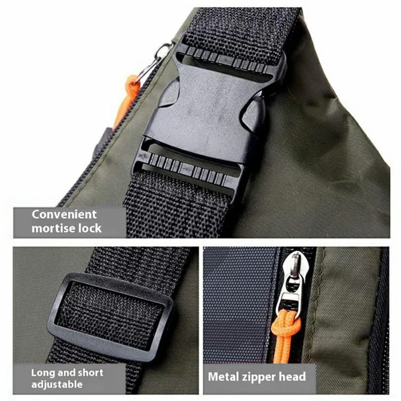 Borsa a tracolla impermeabile in nylon resistente all'usura per uomo e donna - Verde militare