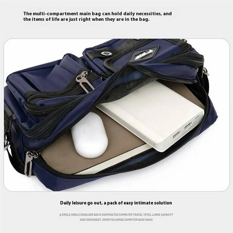 Outdoor Waist Bag Crossbody Chest Pack Men Running Sports Fanny Pack Multi-Pocket Nylon Cashier Pack - Blue