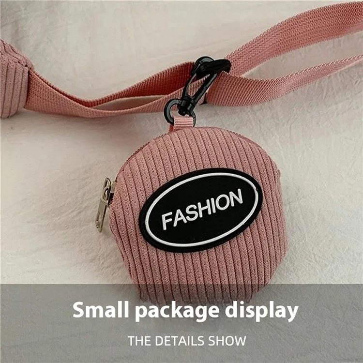 Bolsa Minimalista de Cor Sólida Tipo Dumpling para Outono/Inverno, Transversal com Bolsinha Pequena - Rosa