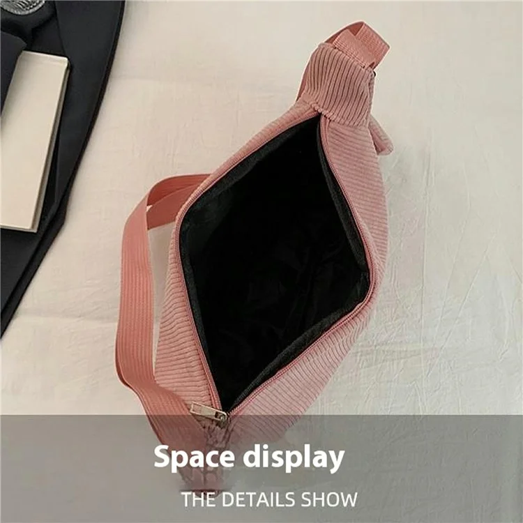 Bolsa Minimalista de Cor Sólida Tipo Dumpling para Outono/Inverno, Transversal com Bolsinha Pequena - Rosa