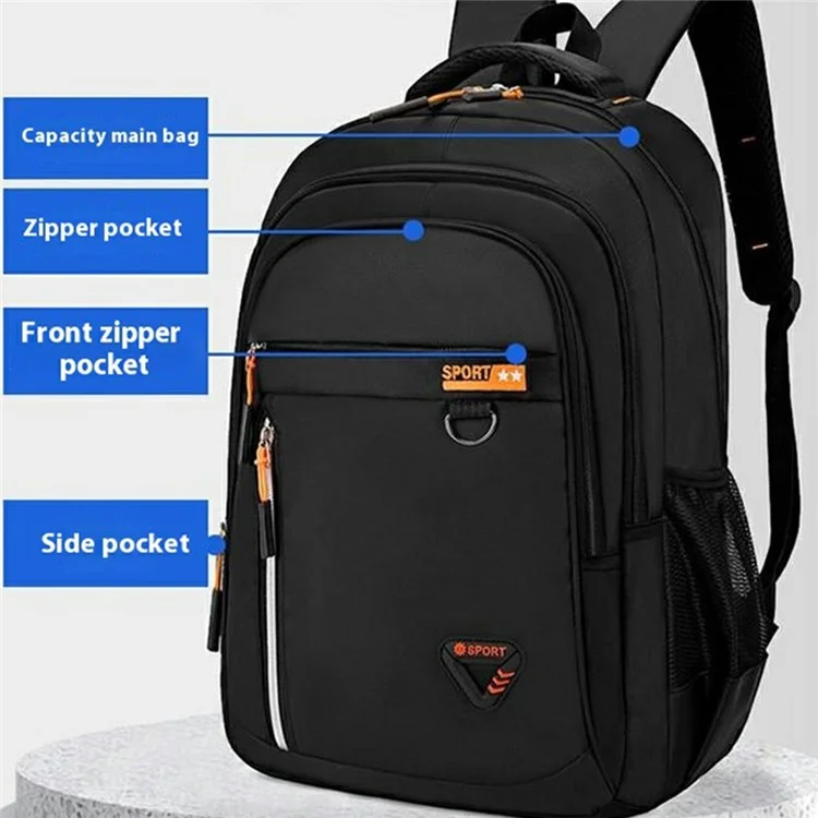 Großvolumiger Business-Laptop-Rucksack für Männer - Outdoor Casual Reise Schultasche - Orange