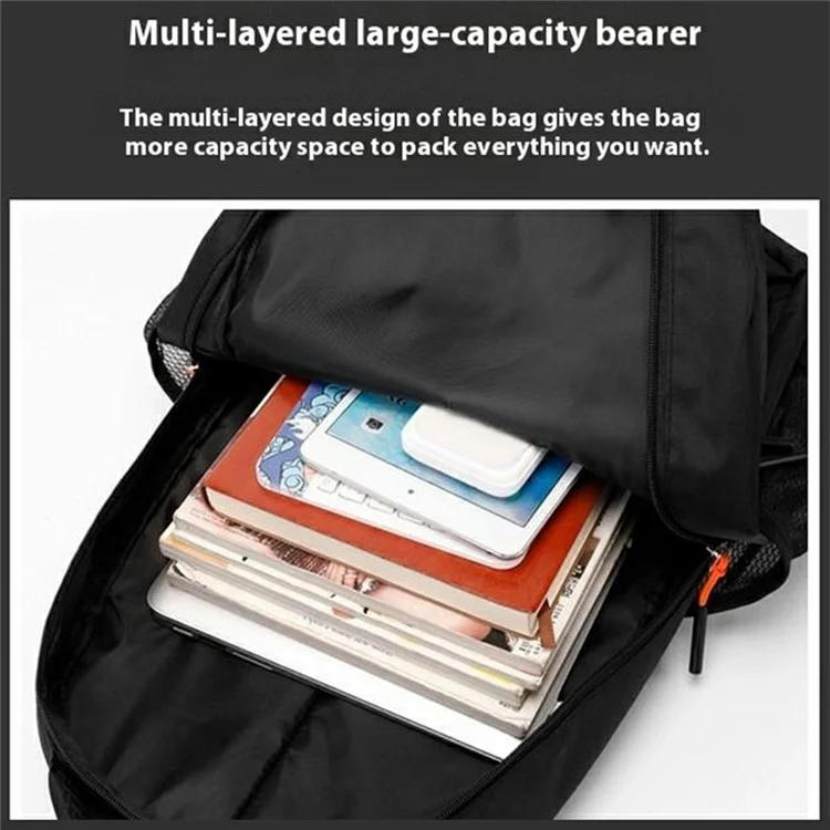 Großvolumiger Business-Laptop-Rucksack für Männer - Outdoor Casual Reise Schultasche - Orange